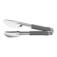Pegador 24cm Utilitá Em Aço Inox Tramontina Com Cabo Emborrachado Cinza